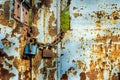 Rusty gate with locks