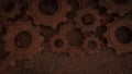 The Rusty Gear for engine or Background concept 3d rendering Royalty Free Stock Photo