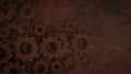 The Rusty Gear for engine or Background concept 3d rendering Royalty Free Stock Photo