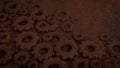 The Rusty Gear for engine or Background concept 3d rendering Royalty Free Stock Photo