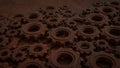 The Rusty Gear for engine or Background concept 3d rendering Royalty Free Stock Photo