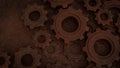 The Rusty Gear for engine or Background concept 3d rendering Royalty Free Stock Photo