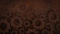 The Rusty Gear for engine or Background concept 3d rendering Royalty Free Stock Photo