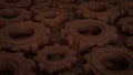 The Rusty Gear for engine or Background concept 3d rendering Royalty Free Stock Photo