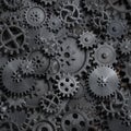 Gears and cogs steam punk technology background 3d illustration Royalty Free Stock Photo