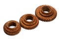Rusty gears isolated on white Royalty Free Stock Photo