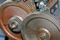 Rusty gears of the old industrial mechanism Royalty Free Stock Photo