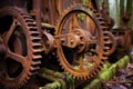 rusty gears on vintage farm machinery Royalty Free Stock Photo