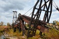 Rusty gold mining stuff in ghost town Nevada City