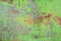 Rusty green sheet of metal. Decrepit coloring. Background Royalty Free Stock Photo