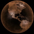 Rusty Grunge Earth Globe Black Royalty Free Stock Photo