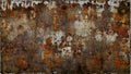 Rusty grunge old empty sheet metal wall texture background. Gray and ginger color. Digitally generated image Royalty Free Stock Photo