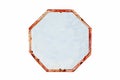 Rusty and grungy white and red old empty road traffic sign in octagon shape Royalty Free Stock Photo