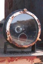 the rusty headlight of an old train Royalty Free Stock Photo