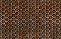 Rusty hexagon pattern grate texture seamlessly tileable