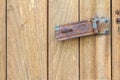 Rusty hinge Lock on old wooden door Royalty Free Stock Photo