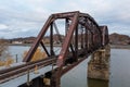 Rusty and Historic Railroad Bridge - Ohio River - Point Pleasant, West Virginia and Gallipolis, Ohio Royalty Free Stock Photo