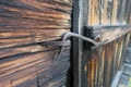 Rusty hook on door