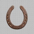 Rusty Horseshoe on Checkered Background Royalty Free Stock Photo