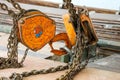 Rusty industrial chain hoist Royalty Free Stock Photo