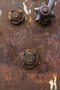 Rusty industrial panel texture with bolted on accessories