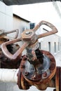 Rusty industrial tap water pipe and valve Royalty Free Stock Photo