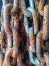 Rusty iron chain pile pictures