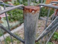 rusty iron fence posts Royalty Free Stock Photo