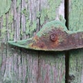 rusty iron lock texture of old, vintage, rain and wind, wea