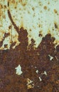 Rusty iron metal surface with pale paint. Texture and background