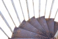 Rusty iron old dirty stairs going down isolated on white Royalty Free Stock Photo