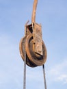 The rusty iron pulley Royalty Free Stock Photo