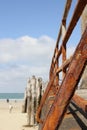 Rusty iron railings in sunshine in St Malo France Royalty Free Stock Photo