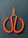 Rusty iron scissors, although rusty but very sharp