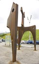 Rusty iron sculpture in the Valle Hebron district in Barcelona