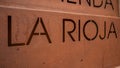 Rusty iron sign with the word La Rioja