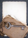 Rusty key, old book andempty photography Royalty Free Stock Photo