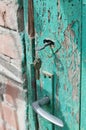 Rusty keys in old door lock Royalty Free Stock Photo