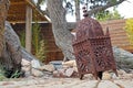 rusty lamp for garden decoration