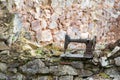 Rusty leaved sewing machine in Oradour sur Glane Royalty Free Stock Photo