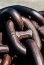 Rusty links of a giant chain Royalty Free Stock Photo