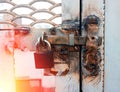 Rusty lock bokeh background Royalty Free Stock Photo
