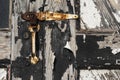 Rusty Lock on Distressed Door Royalty Free Stock Photo