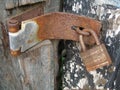 Rusty Lock and Hinge Royalty Free Stock Photo