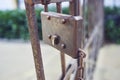Rusty lock on iron door Royalty Free Stock Photo