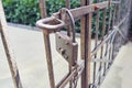 Rusty lock on iron door Royalty Free Stock Photo