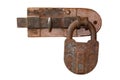 The rusty lock and latch Royalty Free Stock Photo