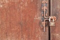 The Rusty lock with wood door
