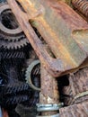 Rusty Machinery Parts and Tools Close Up for Industrial Manual Work