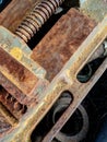 Rusty Machinery Parts and Tools Close Up for Industrial Manual Work